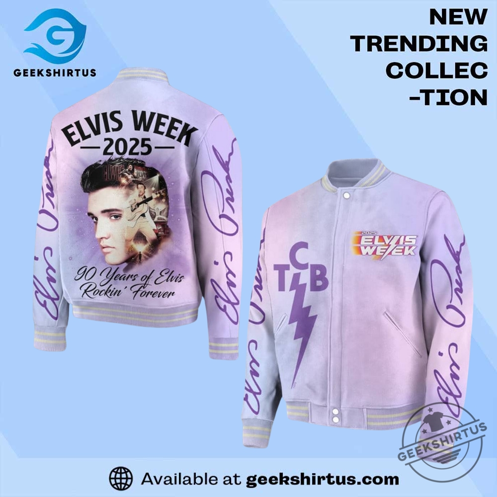 "Top 2025 Fan Apparel: Jerseys and Jackets for Every Occasion" 3 Elvis Presley Elvis Week 2025 Baseball Jacket