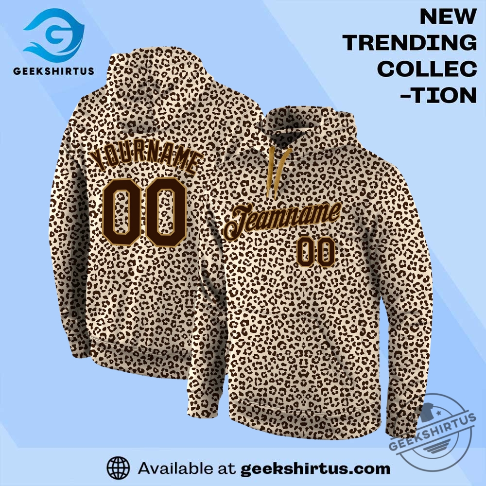 "Top 2025 Fan Apparel: Jerseys and Jackets for Every Occasion" 9 Custom Stitched Brown Brown Old Gold 3D Pattern Design Leopard Sports Pullover Sweatshirt Hoodie