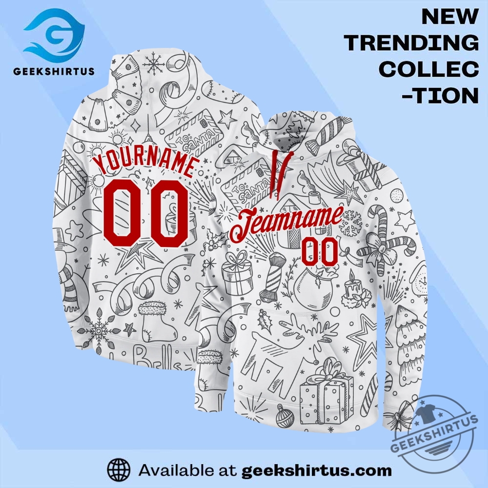 "Top 2025 Fan Apparel: Jerseys and Jackets for Every Occasion" 10 Custom Stitched White Red White Christmas 3D Sports Pullover Sweatshirt Hoodie