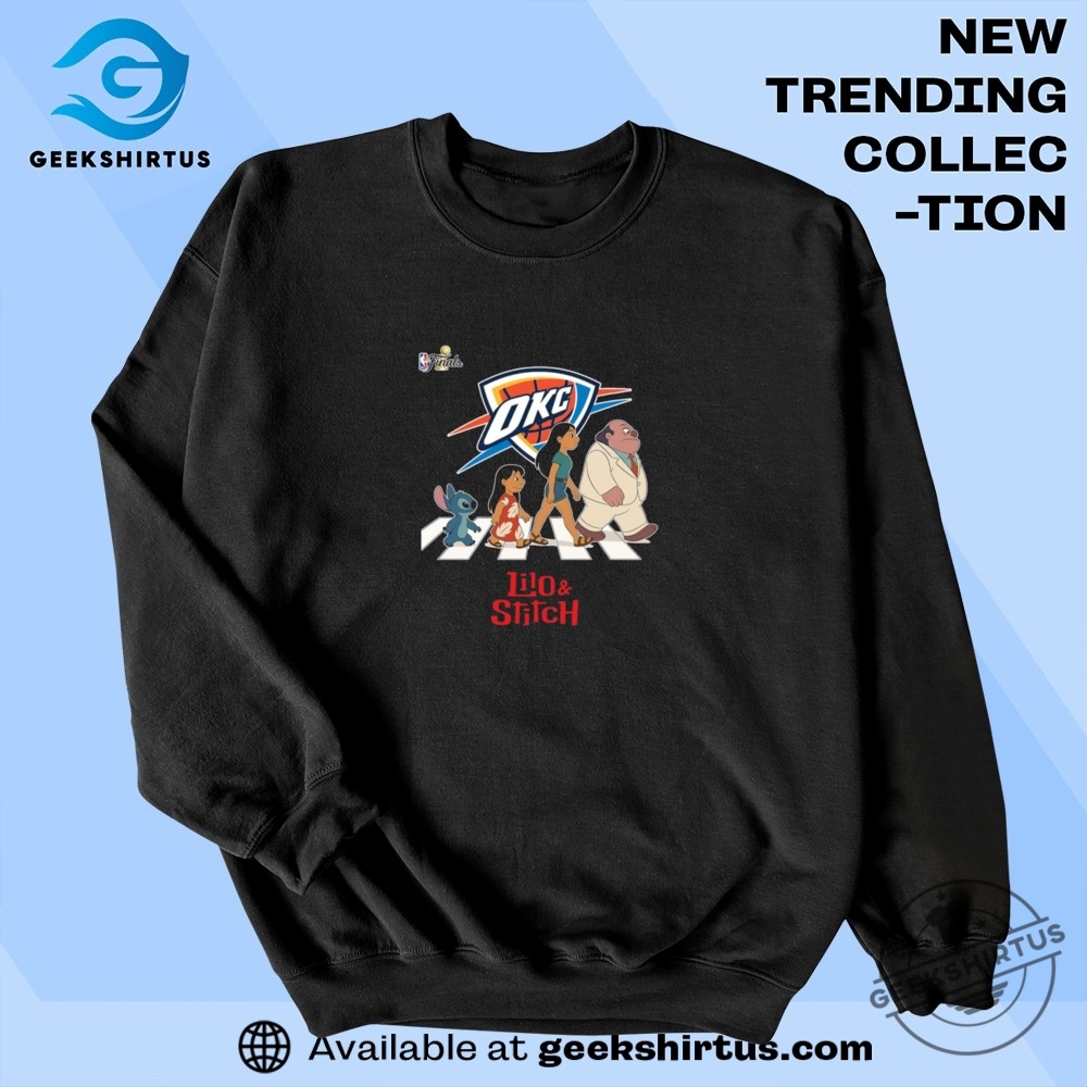 Oklahoma City Thunder Nba Lilo And Stitch Characters Abbey Road T Shirt 6 Oklahoma City Thunder NBA Lilo And Stitch Characters Abbey Road T Shirt