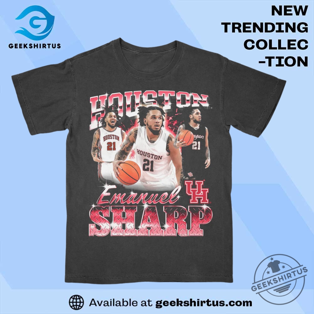 "Top Women's Basketball T-Shirts: Sportswear Essentials and Star Players" 13 Houston Black 90S T Shirt Emanuel Sharp