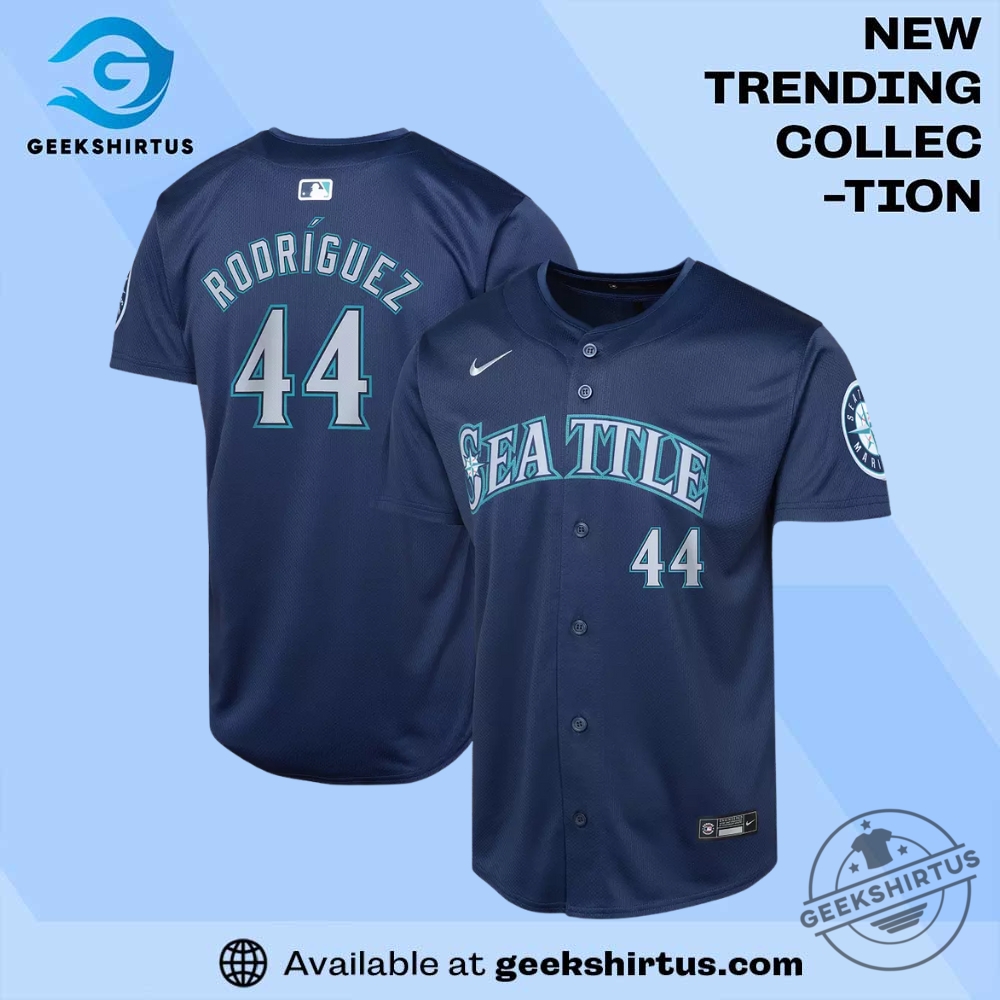 Seattle Mariners Navy Julio Rodriguez 44 Jersey geekshirtus 1